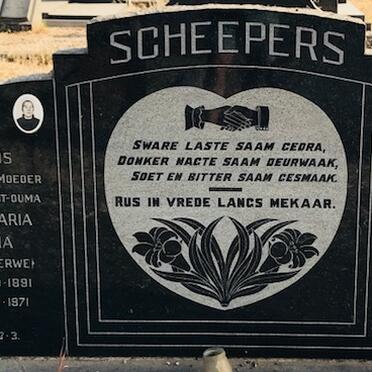 SCHEEPERS Gerhardus Dirk 1893-1967 &amp; Anna Maria Helena VAN DER MERWE 1891-1971