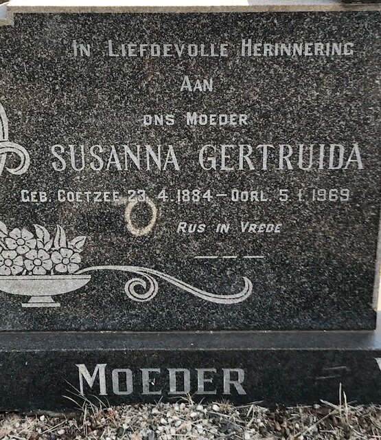 VENTER Joachim Marthinus 1880-1965 &amp; Susanna Gertruida COETZEE 1884-1969