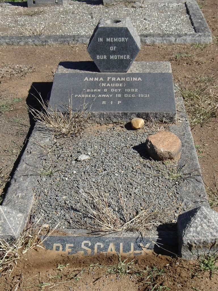 SCALLY Anna Francina, de nee NAUDE 1892-1931