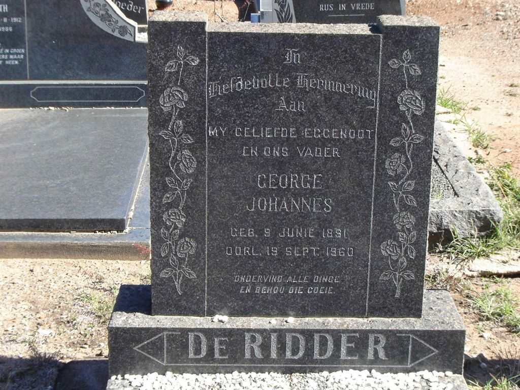 RIDDER George Johannes, de 1891-1960