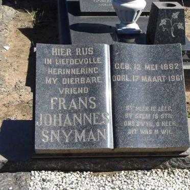 SNYMAN Frans Johannes 1882-1961
