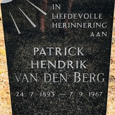 BERG Patrick Hendrik, van den 1893-1976