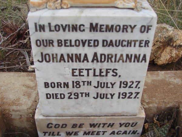 DEETLEFS Johanna Adrianna 1927-1927