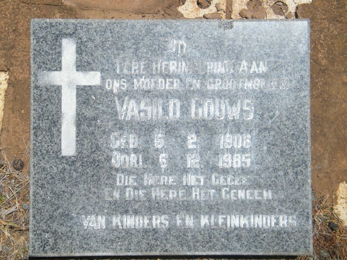 GOUWS Vasilo 1906-1985