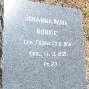 KORKIE Johanna Maria nee FOURIE 1906-1959
