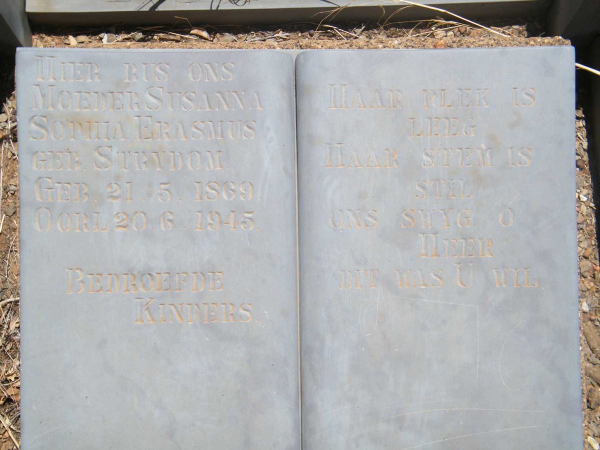 ERASMUS Susanna Sophia nee STRYDOM 1869-1945