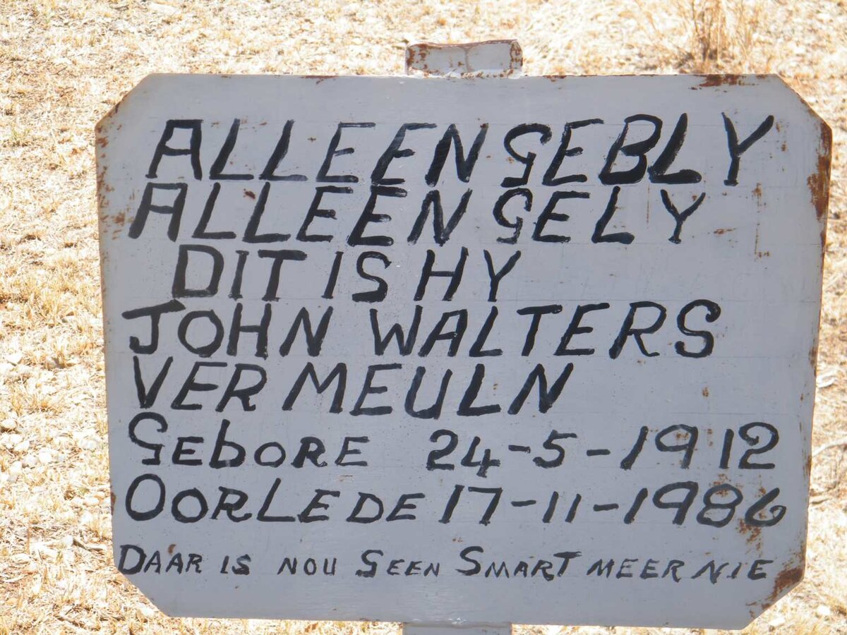 VERMEULN John Walters 1912-1986