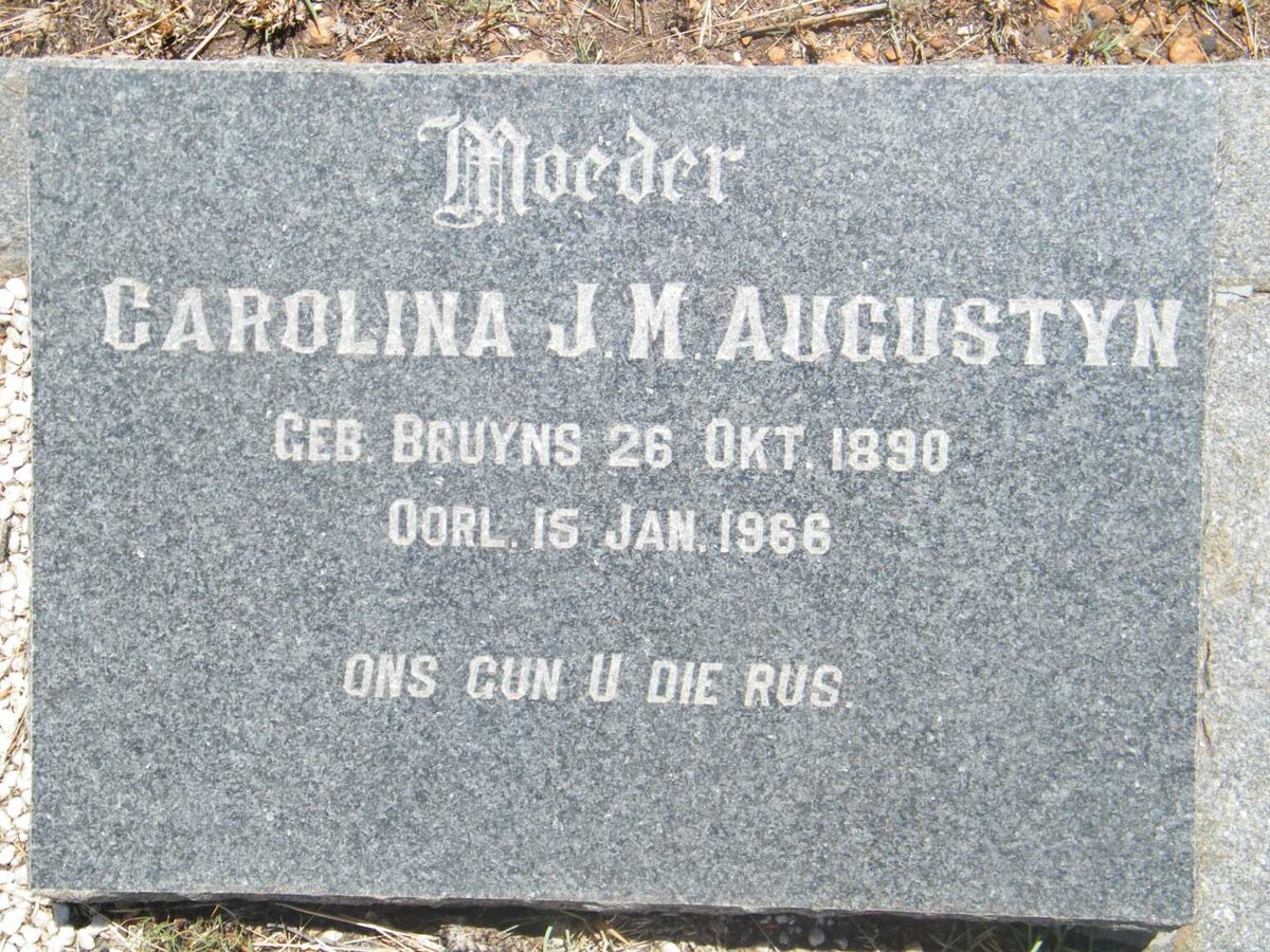 AUGUSTYN Carolina J.M. nee BRUYNS 1890-1966