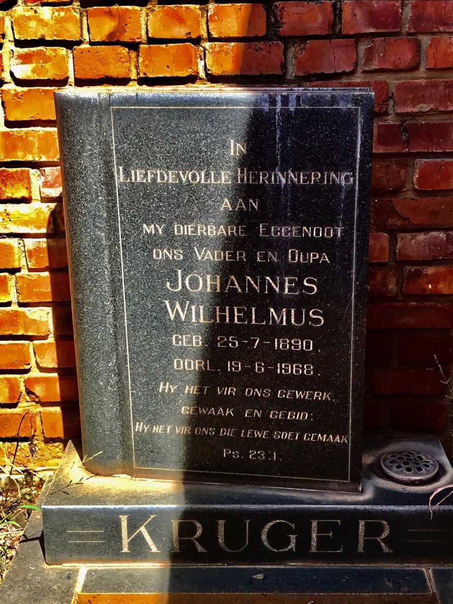 KRUGER Johannes Wilhelmus 1890-1968