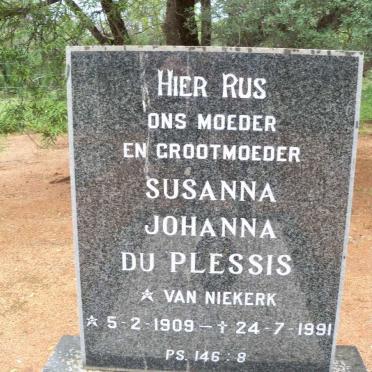 PLESSIS Susanna Johanna, du nee VAN NIEKERK 1909-1991