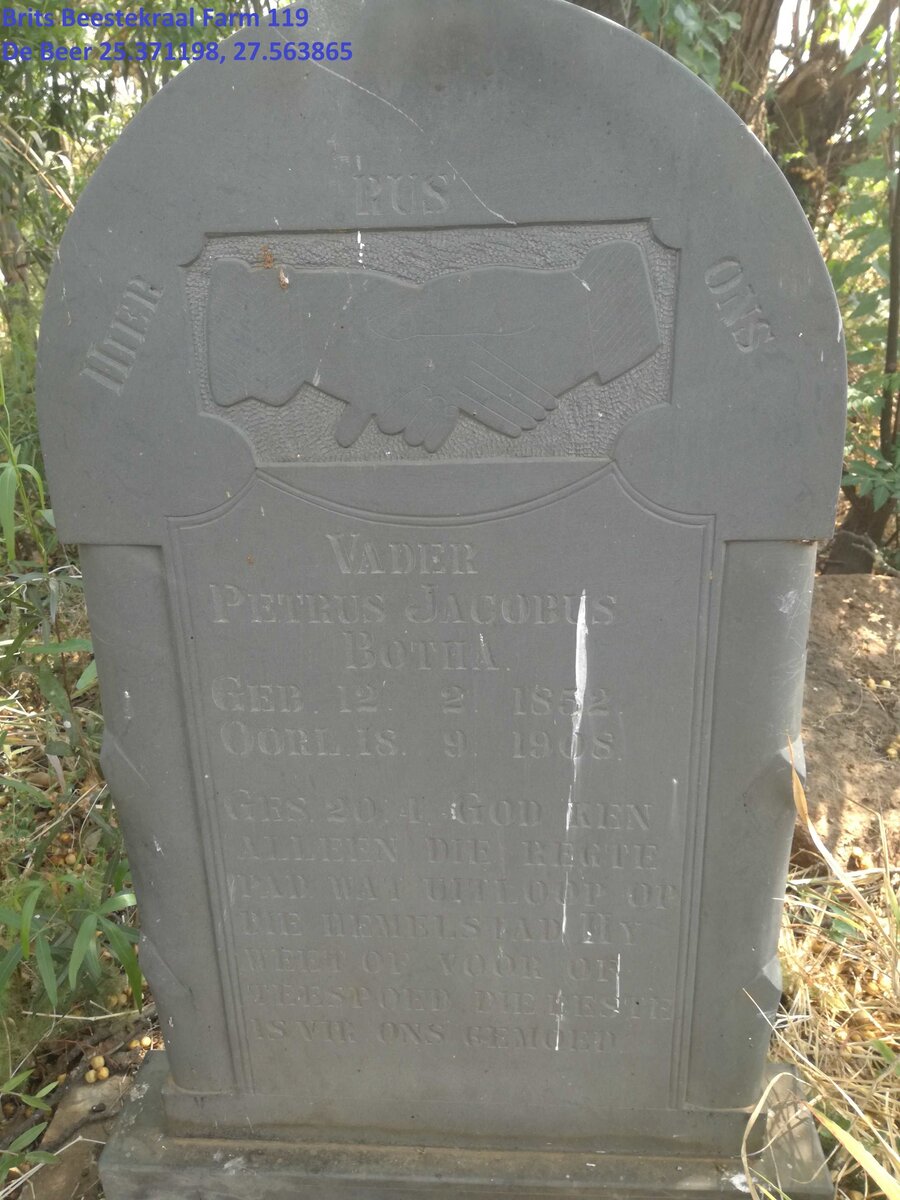 BOTHA Petrus Jacobus 1852-1908