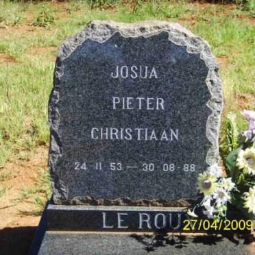 ROUX Josua Pieter Christiaan, le 1953-1988
