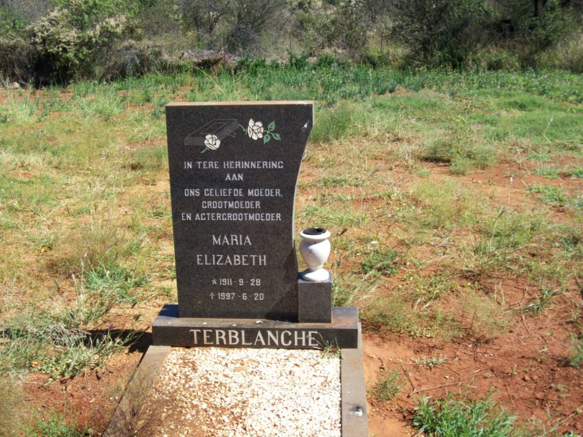 TERBLANCHE Maria Elizabeth 1911-1997