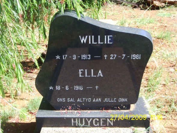 HUYGEN Willie 1913-1981 &amp; Ella 1916-