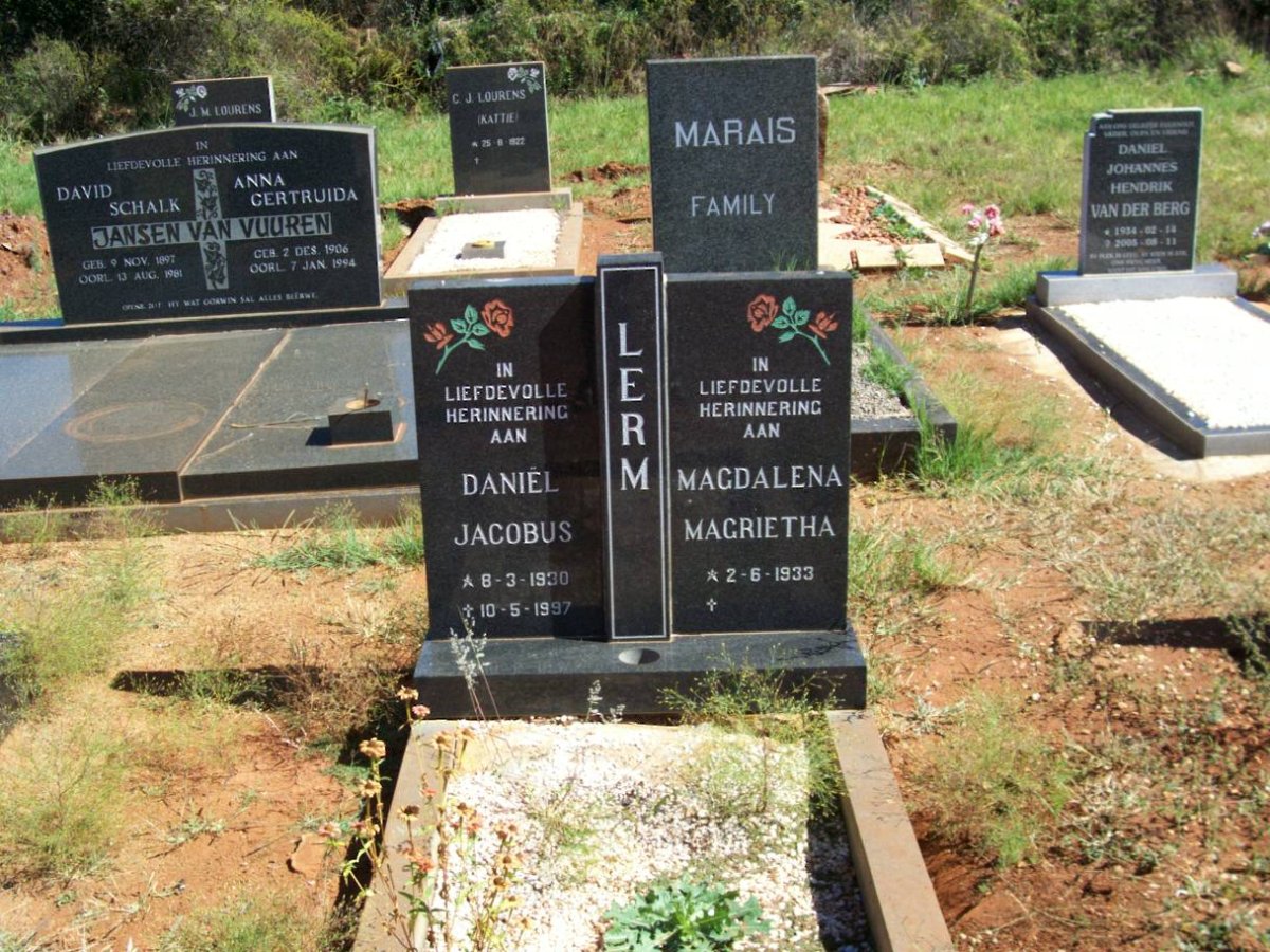 LERM Daniel Jacobus 1930-1997 &amp; Magdalena Magrietha 1933-