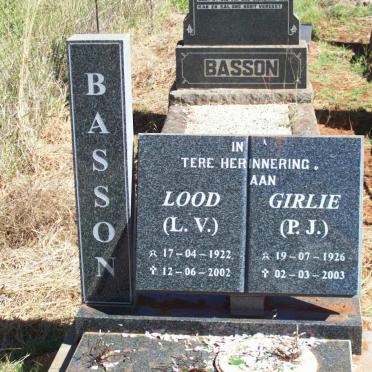 BASSON L.V. 1922-2002 &amp; P.J. 1926-2003