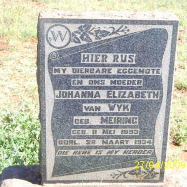 WYK Johanna Elizabeth, van nee MEIRING 1893-1934