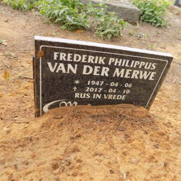 MERWE Frederik Philippus, van der 1947-2017