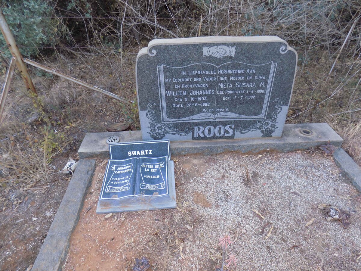 ROOS Willem Johannes 1903-1962 &amp; Mieta Susara M. ROBBERTSE 1908-1982