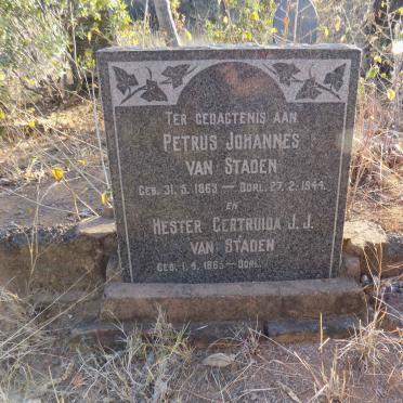 STADEN Petrus Johannes, van 1863-1944 &amp; Hester Gertruida J.J. 1865-