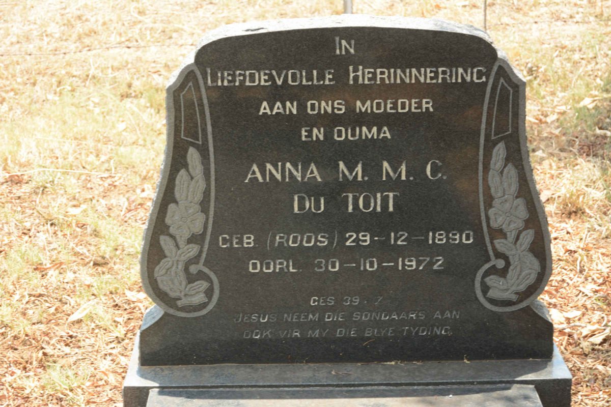 TOIT Anna M.M.C., du nee ROOS 1890-1972