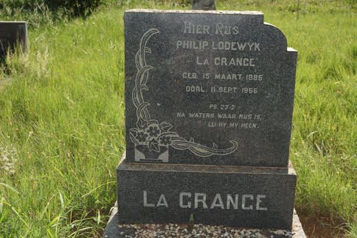 GRANGE Philip Lodewyk, la 1885-1956