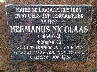 ENGELBRECHT Hermanus Nicolaas 1954-2000