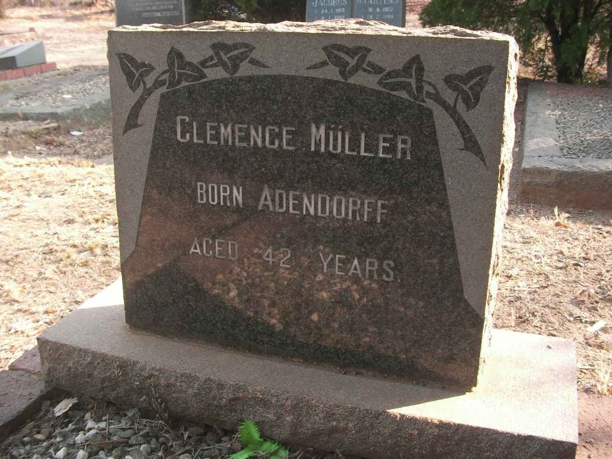 MÜLLER Clemence nee ADENDORFF