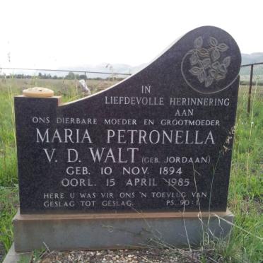 WALT Maria Petronella, v.d. nee JORDAAN 1894-1985