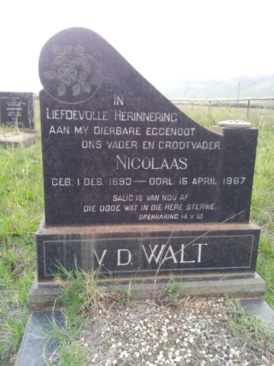 WALT Nicolaas., v.d. 1893-1967