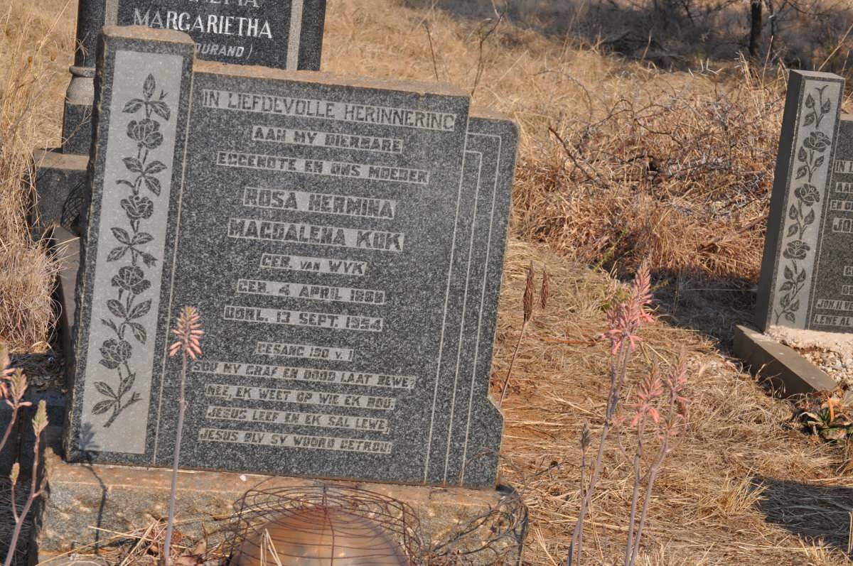 KOK Rosa Hermina Magdalena nee VAN WYK 1888 -1954