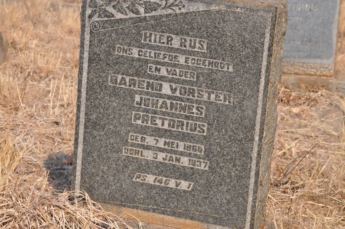 PRETORIUS Barend Vorster Johannes 1860-1937