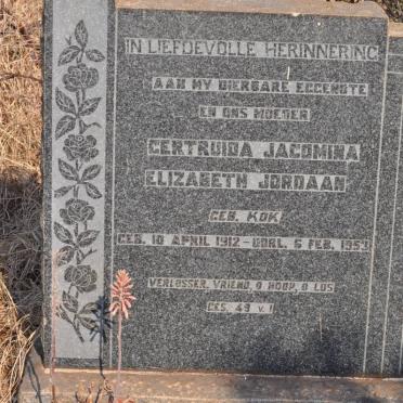 JORDAAN Gertruida Jacomina nee KOK 1912-1953