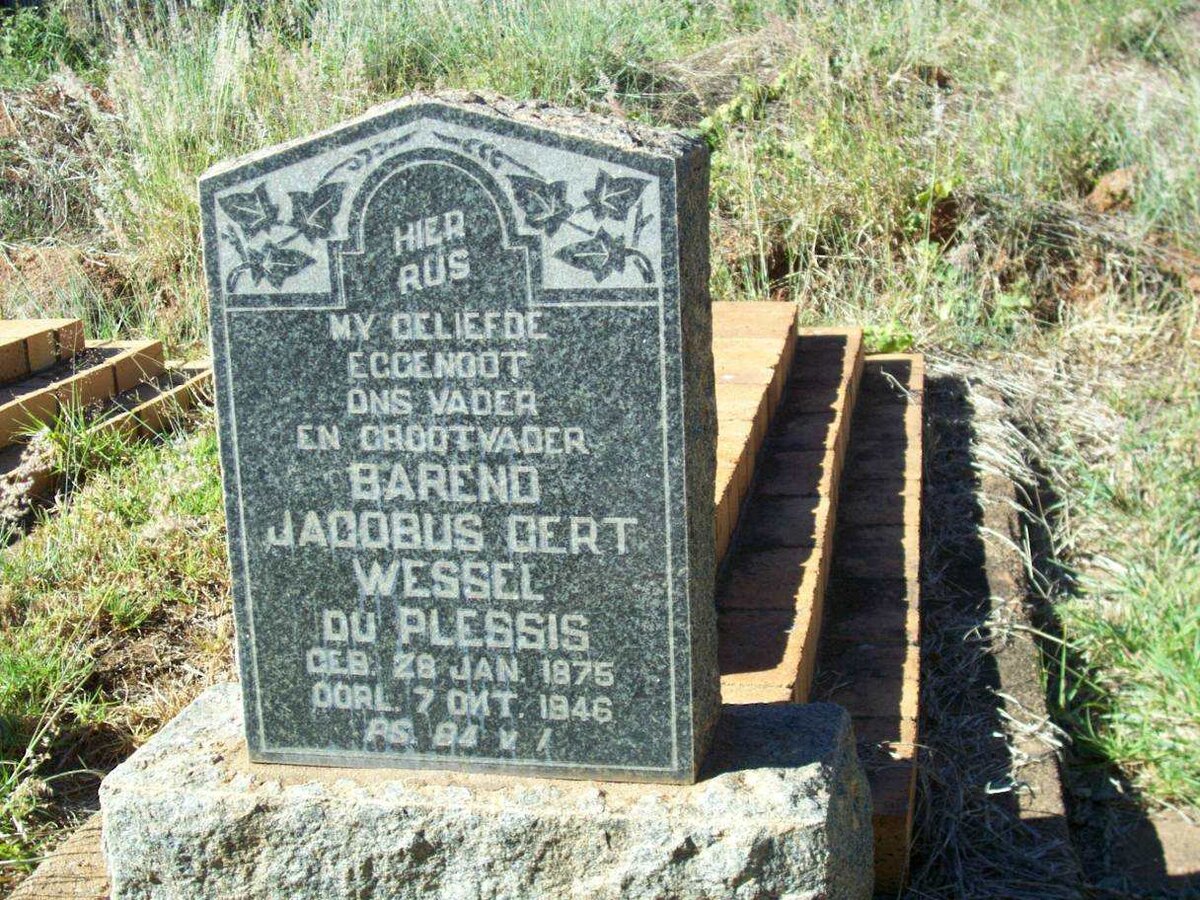 PLESSIS Barend Jacobus Gert Wessel, du 1875-1946
