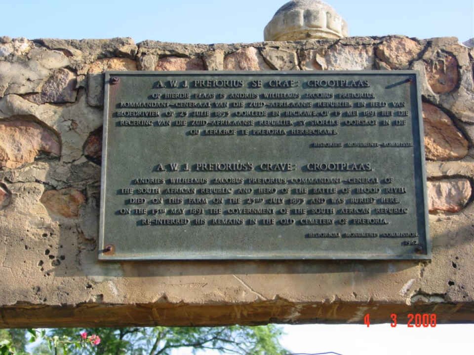 A.W.J. PRETORIUS  1798-1853.