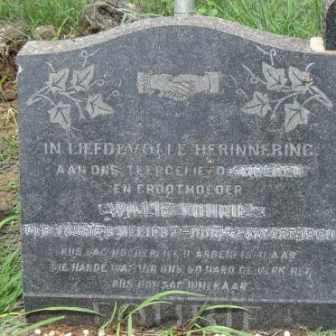 FOURIE Willie nee FOURIE 1882-1960