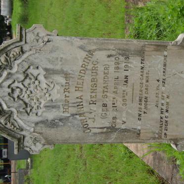 RENSBURG Johanna Hendrina, J.v. nee STANDER 1890-1918