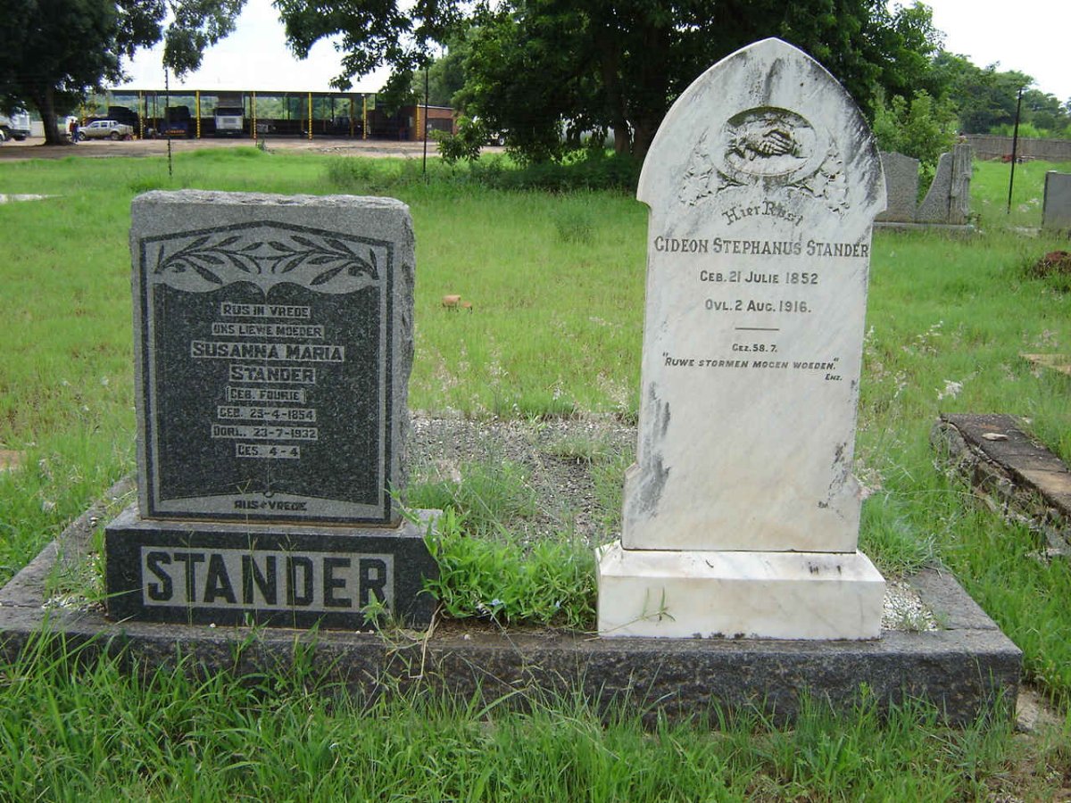 STANDER Gideon Stephanus 1852-1916 &amp; Susanna Maria FOURIE 1854-1932