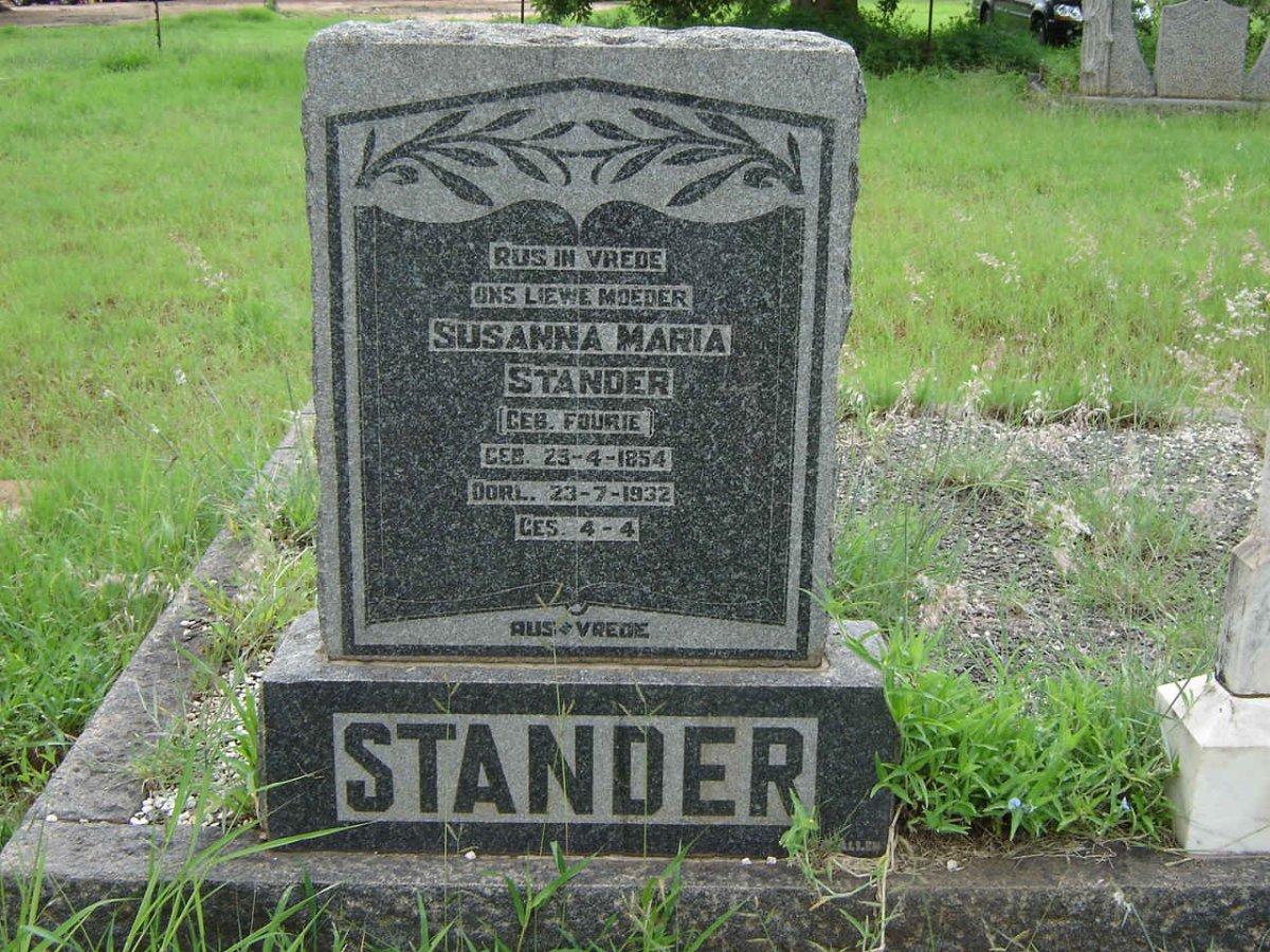 STANDER Susanna Maria nee FOURIE 1854-1932