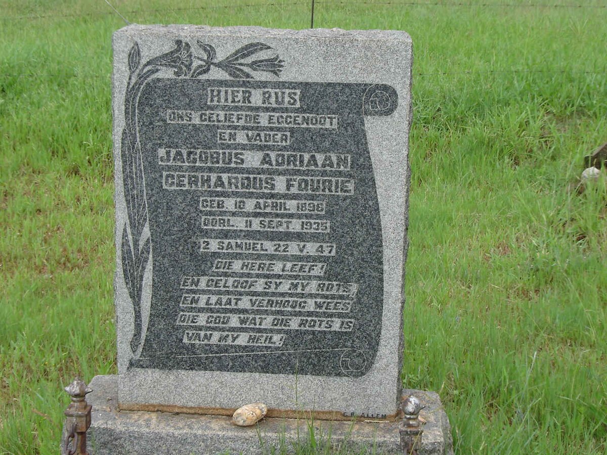 FOURIE Jacobus Adriaan Gerhardus 1896-1935