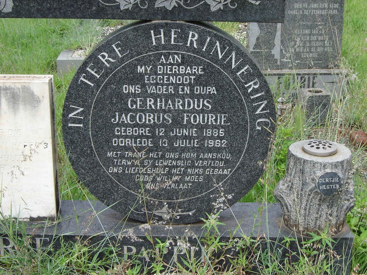 FOURIE Gerhardus Jacobus 1885-1962
