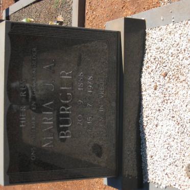 BURGER Maria J.A. 1888-1978