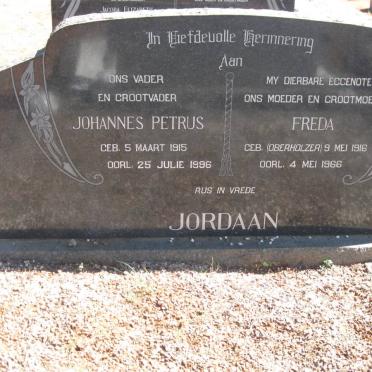 JORDAAN Johannes Petrus 1915-1996 &amp; Freda OBERHOLZER 1916-1966