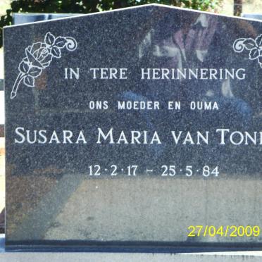 TONDER Susara Maria, van 1917-1984