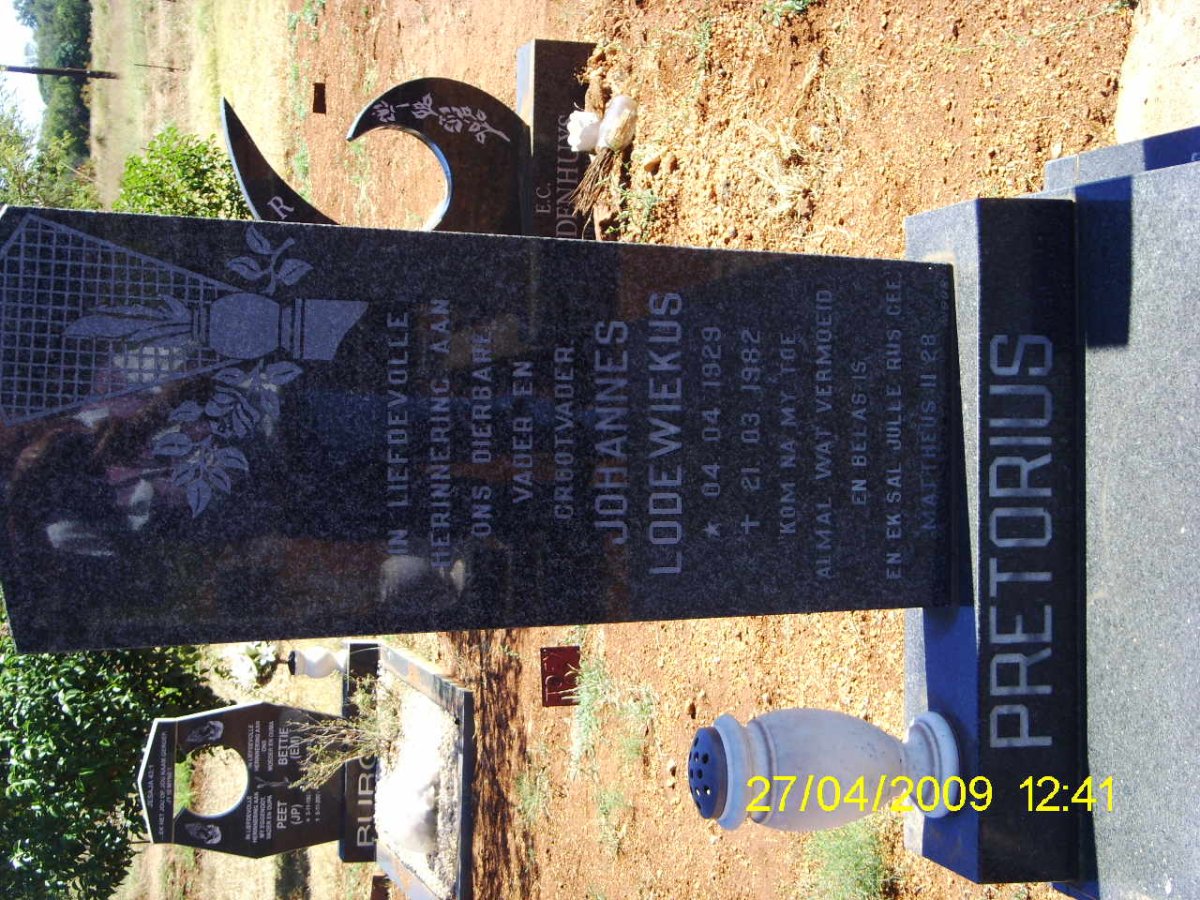 PRETORIUS Johannes Lodewiekus 1929-1982