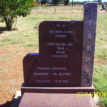 SAAIMAN Thomas Landman, McAlpine 1976-2005