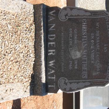 WATT Christiaan Mattheus, van der 1898-1960