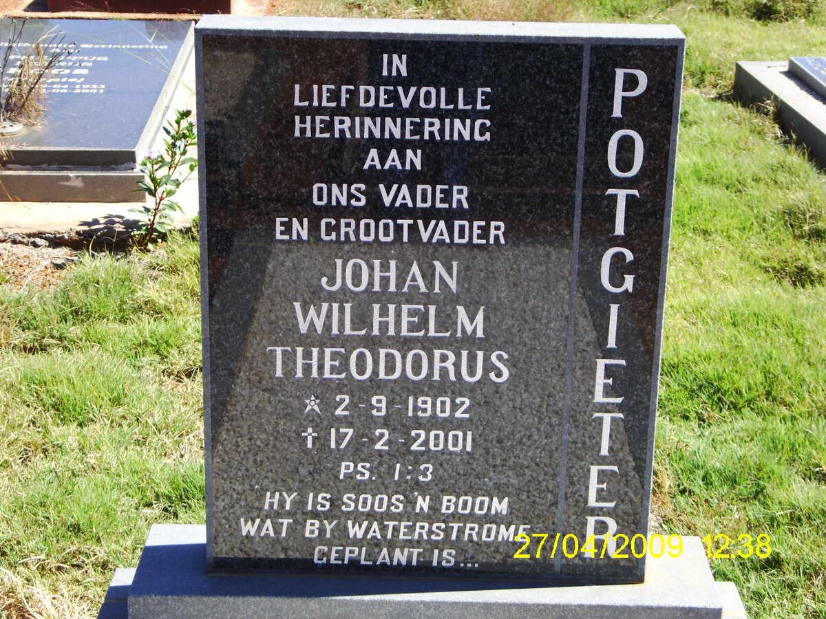 POTGIETER Johan Wilhelm Theodorus 1902-2001