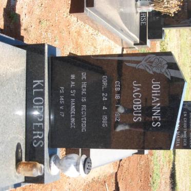 KLOPPERS Johannes Jacobus 1912-1985