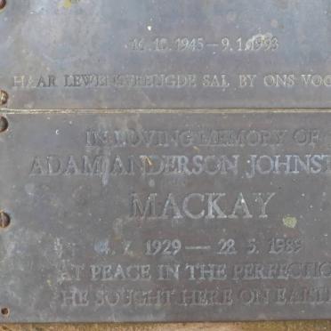 MACKAY Adam Anderson Johnston 1929-1989